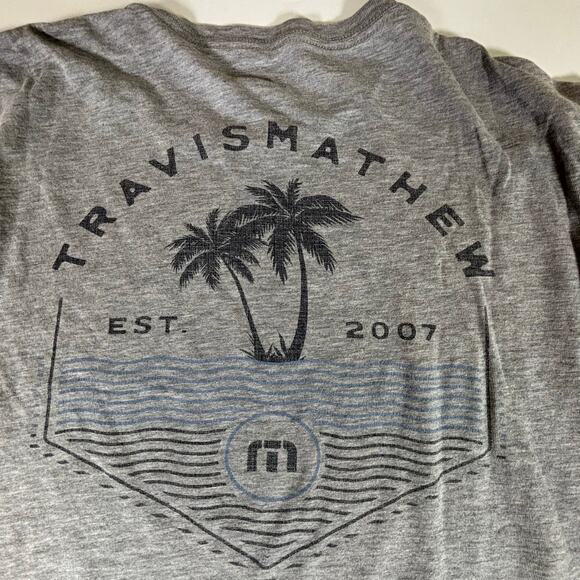 Lot of 2 TravisMathew Light Gray & Dark Gray Graphic T-Shirts Mens Size Large - Picture 8 of 9